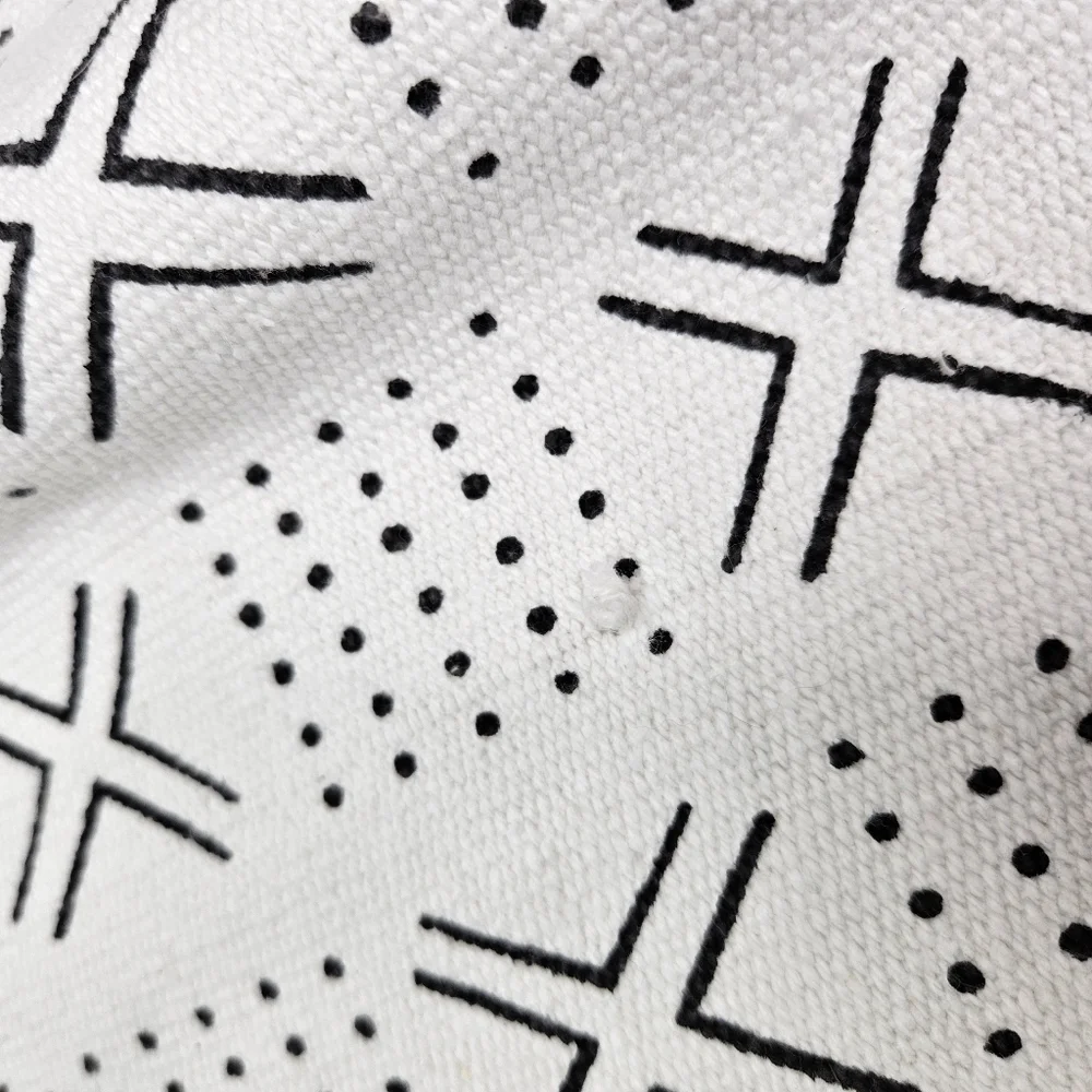 Marlo Lorenz Mudcloth Table Runner Geometric Cotton NWT 16 x 80 Cream & Black